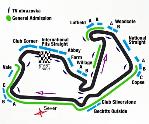 plnek okruhu F1 - Silverstone